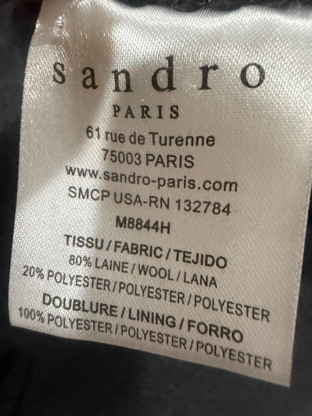 Sandro Paris Charcoal Gray Wool Blend Long Coat FR 36 Quiet Luxury 7