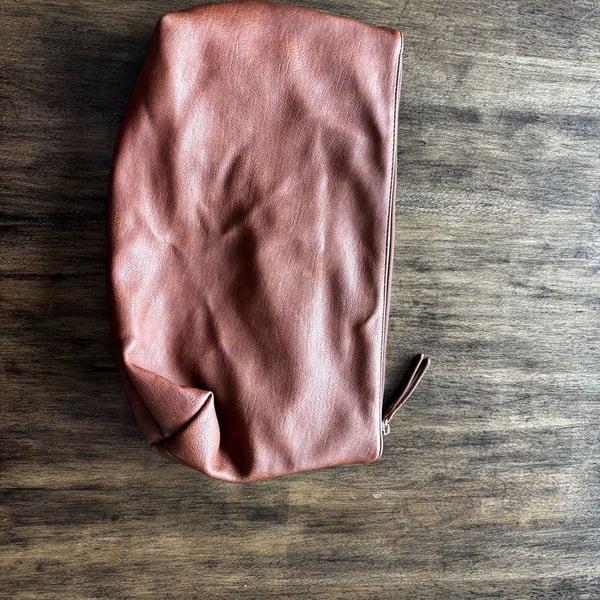 Sasha + Sofi Clutch Bag Rose Gold Faux Leather