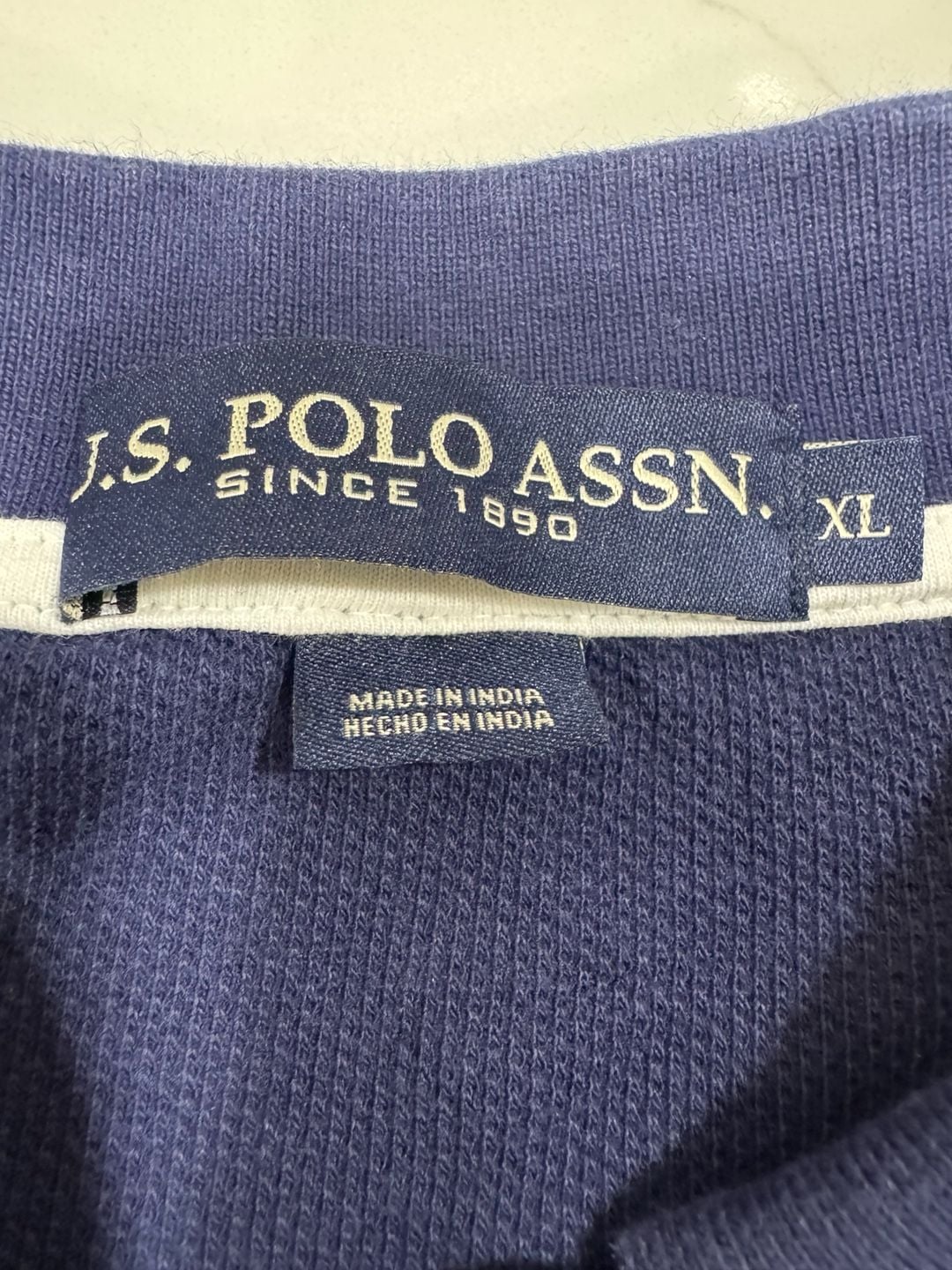 U.S. Polo Assn. Polo Shirt Size XL Blue Cotton Pique Contrast Collar 4