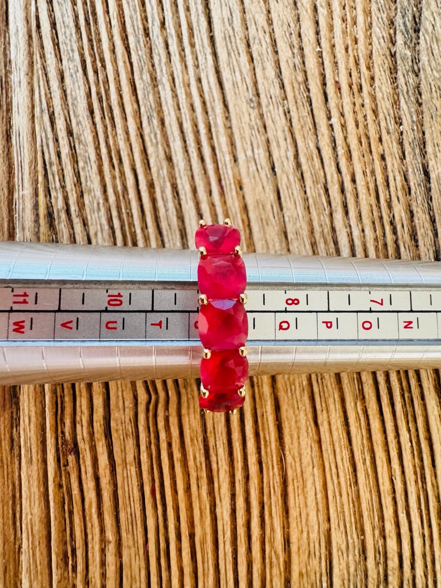 Aurora Designer Bright Pink Red Spinel Stacking Band Ring Size 8.5 14K Gold 4