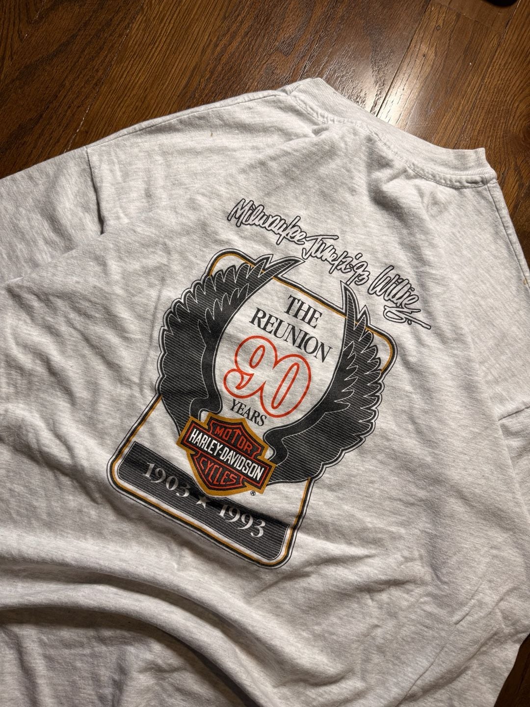 Harley Davidson Vintage 1993 single stitch 90th Anniversary The Reunion T-Shirt 5