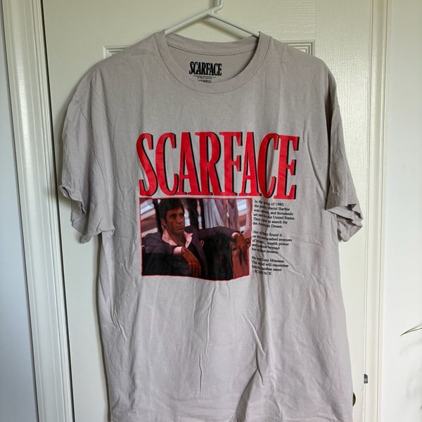 Hybrid Apparel Scarface T-Shirt Size XL Grey Tony Montana Graphic