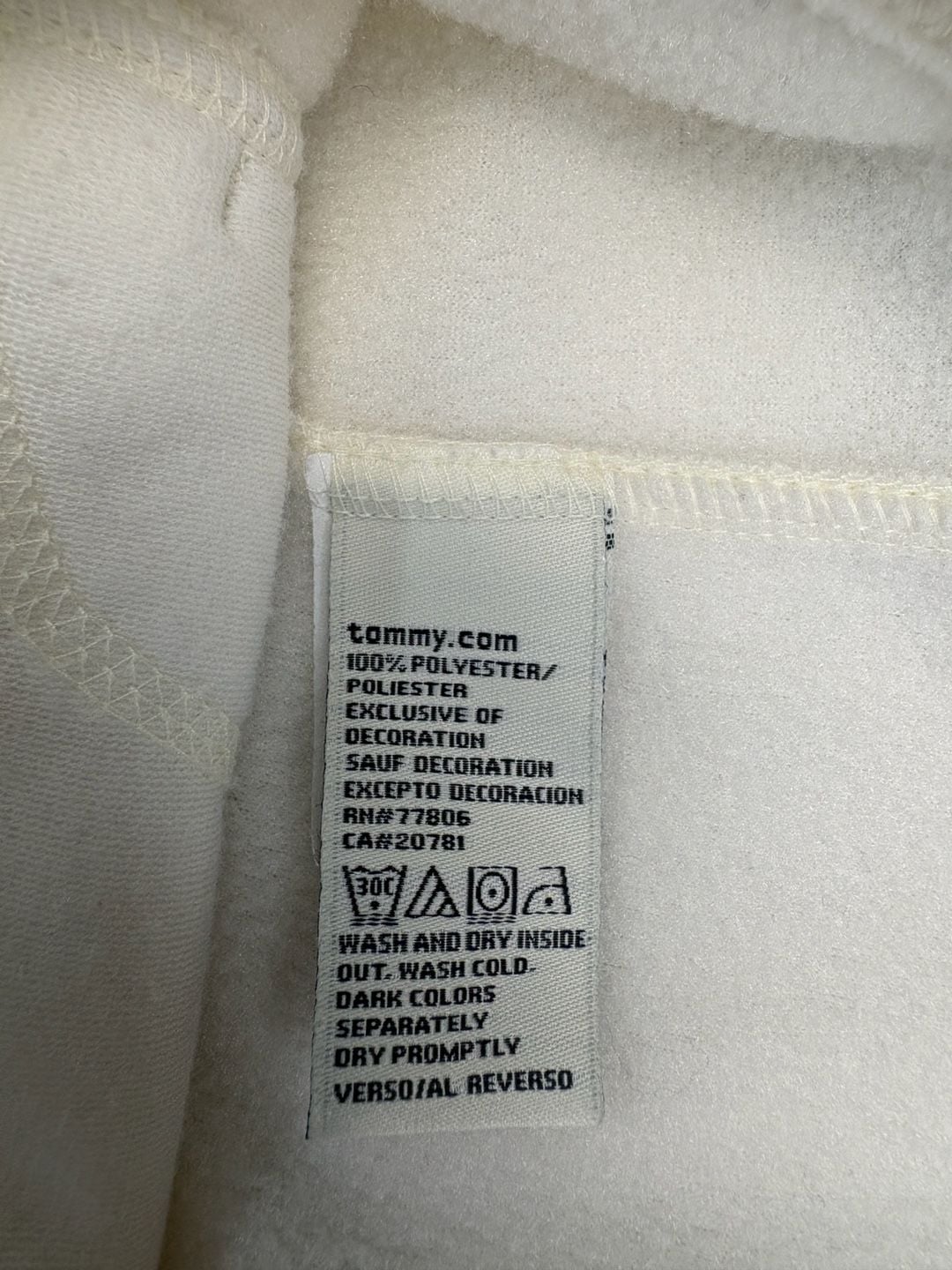Tommy Hilfiger Quarter Zip Fleece Pullover Size XL Off White 4
