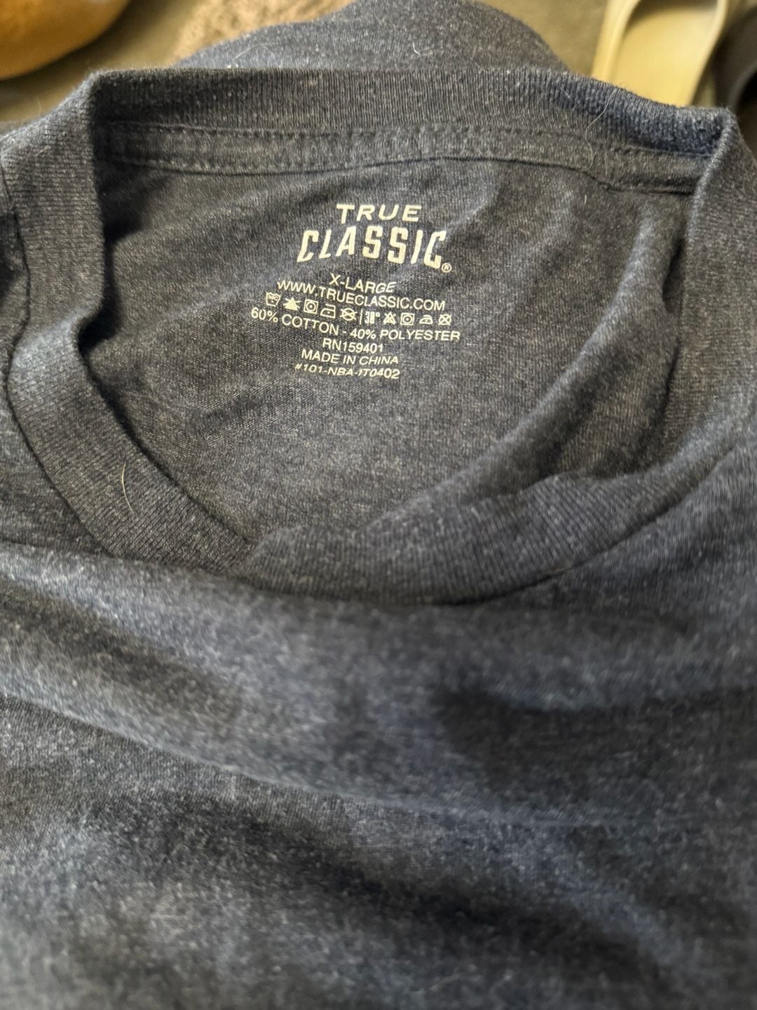 True Classic T-Shirt X-Large Blue Cotton Blend Crew Neck 4