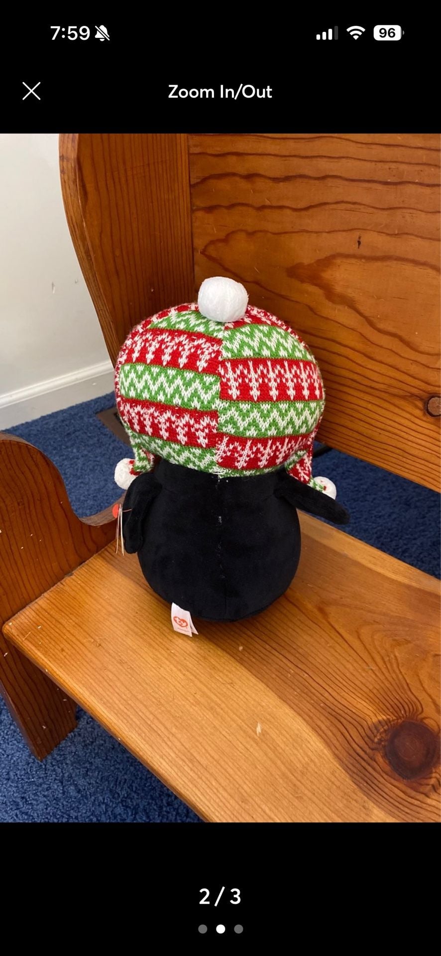 Ty Penelope the Penguin Beanie Boo Plush Christmas Hat 2