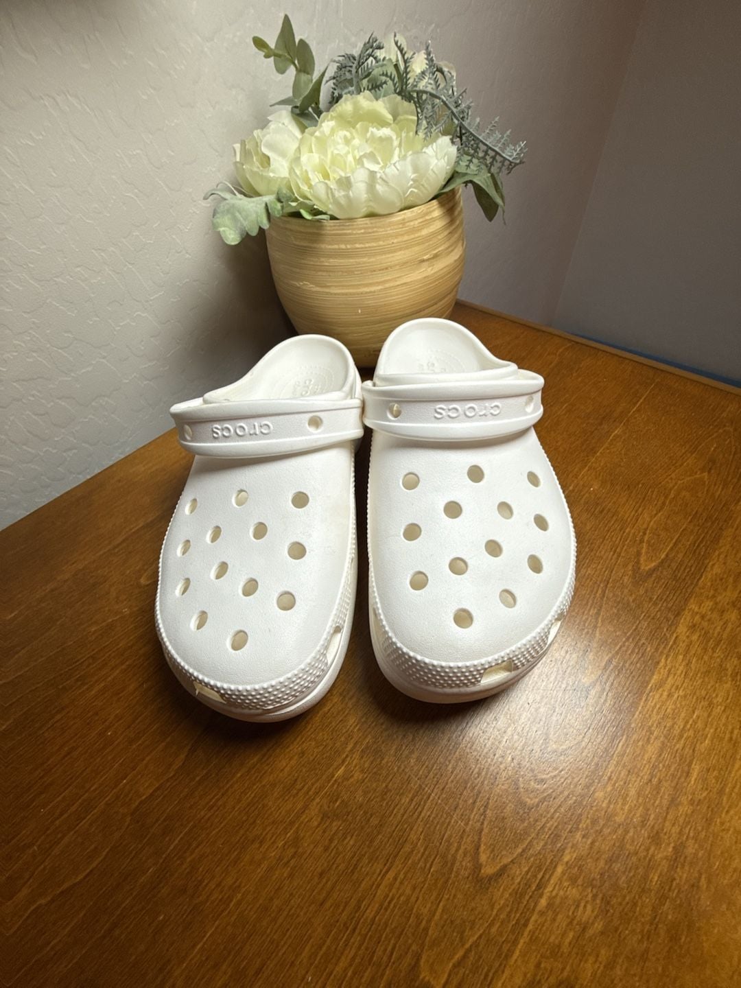 Crocs Classic Platform Clog Size W7 White 3