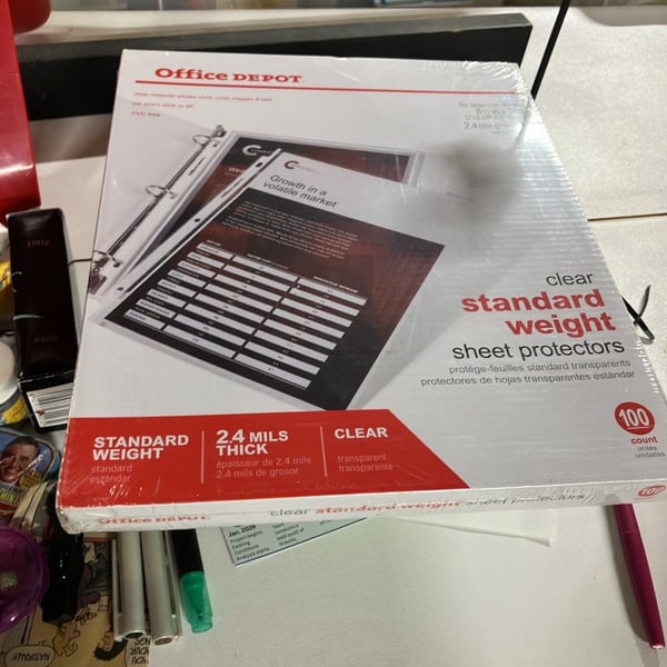Office Depot Standard Weight Sheet Protectors 100-Pack