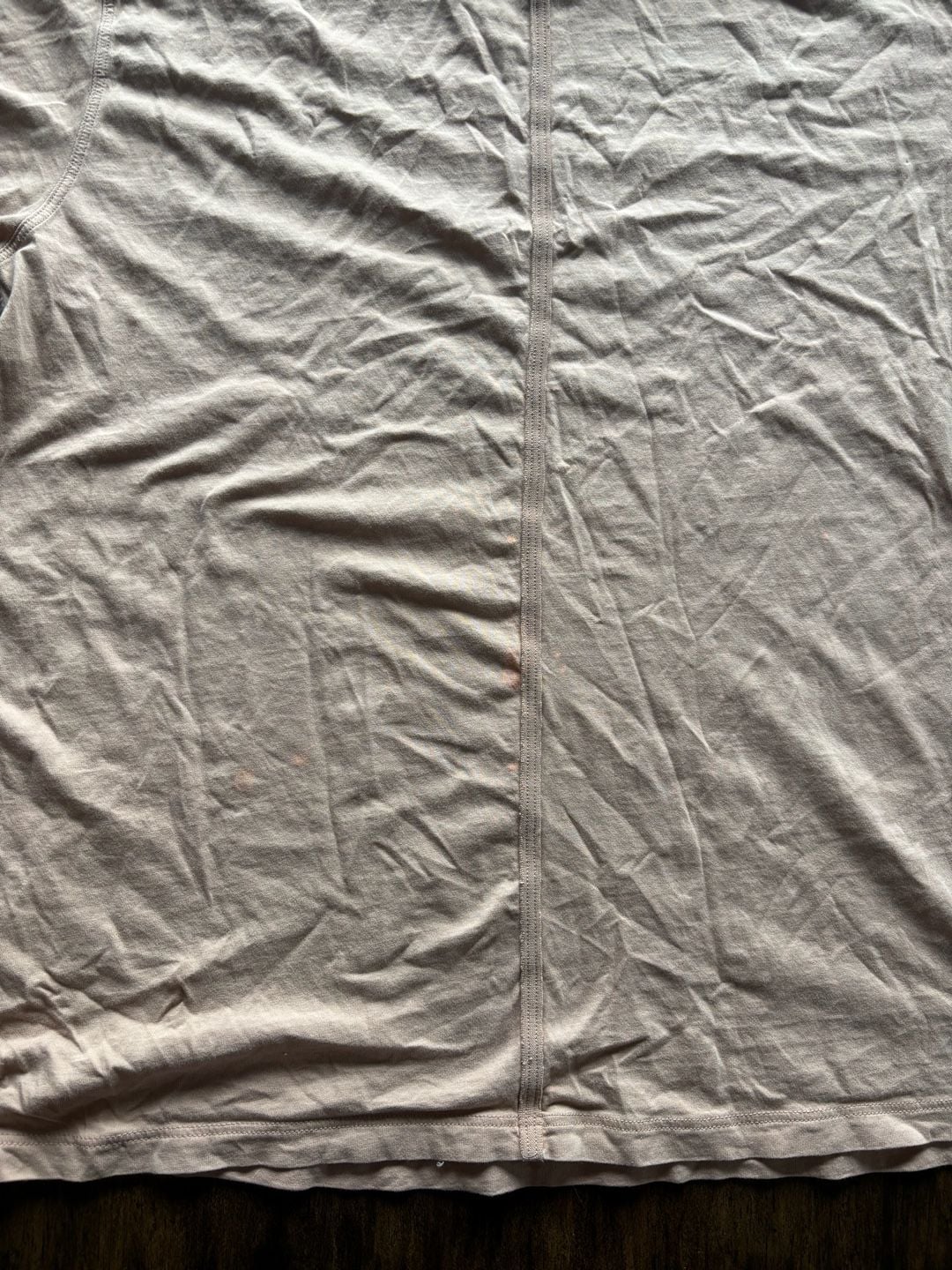 Lululemon Size 6 Pink Short Sleeve Tee with Back Seam and Stains 6