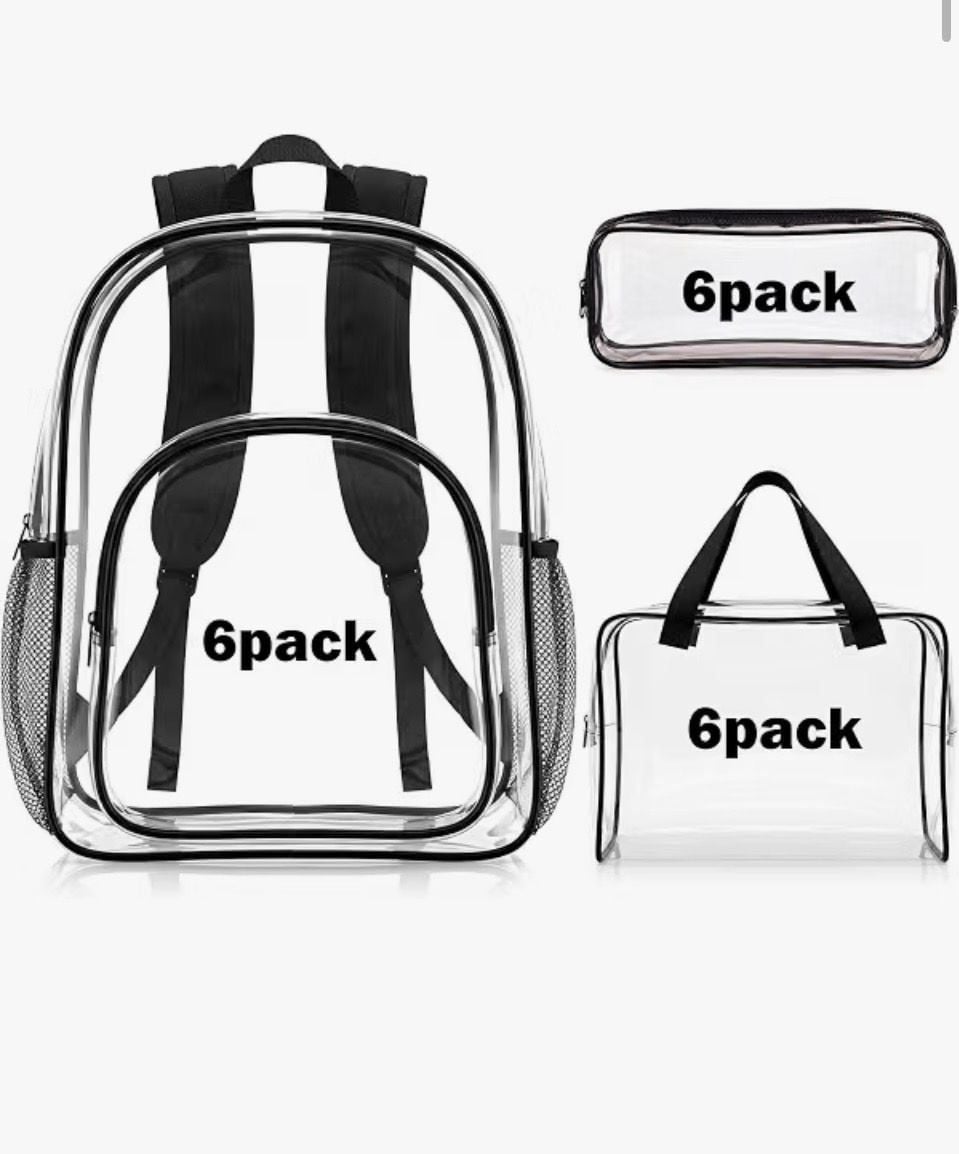 Fomaris Clear Backpack Transparent PVC School Bookbag Black 1