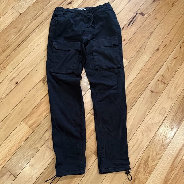 Pacsun Cargo Pants Size Large Black Stretch Slim Utility Drawstring Waist