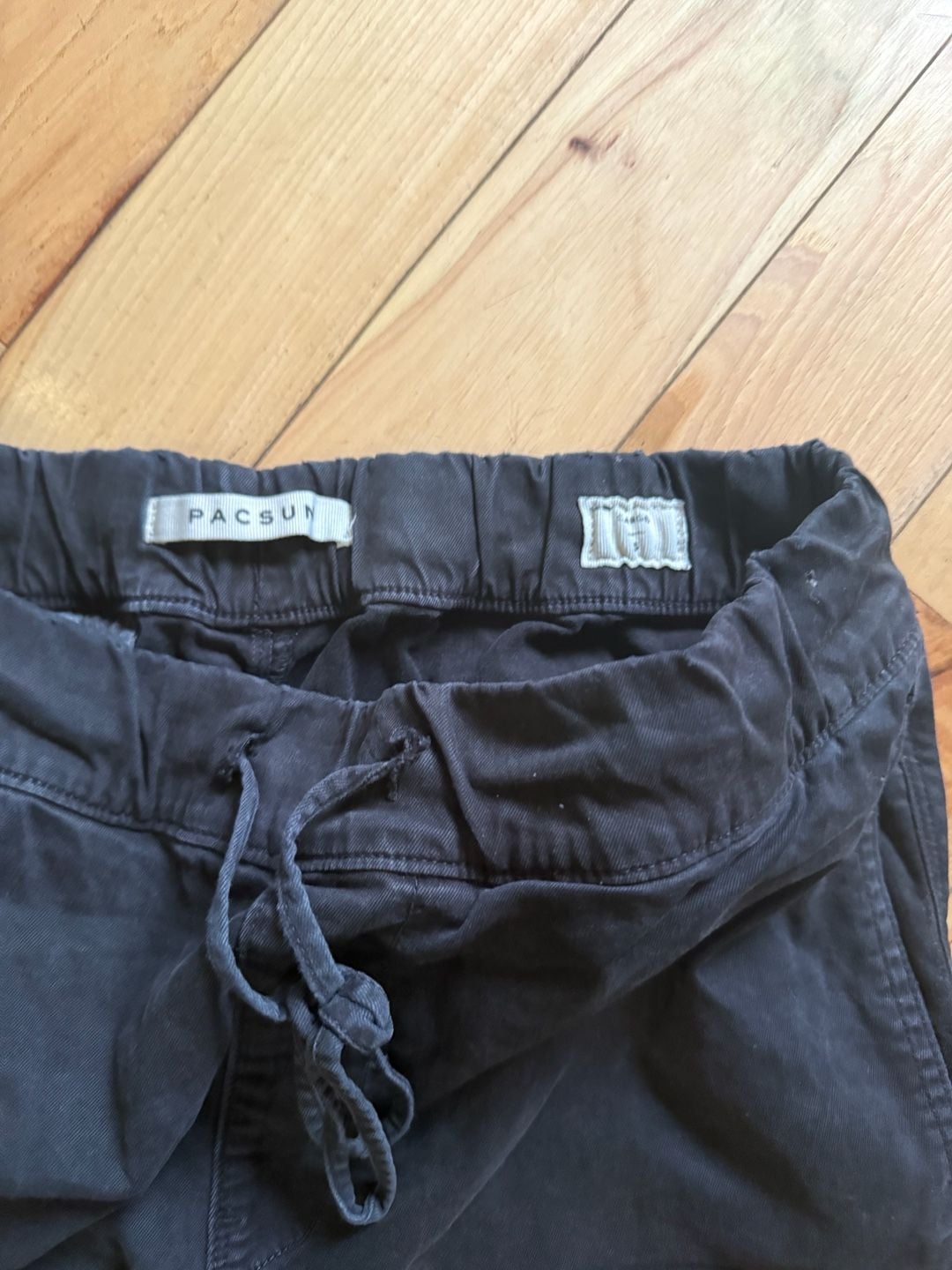 Pacsun Cargo Pants Size Large Black Stretch Slim Utility Drawstring Waist 3