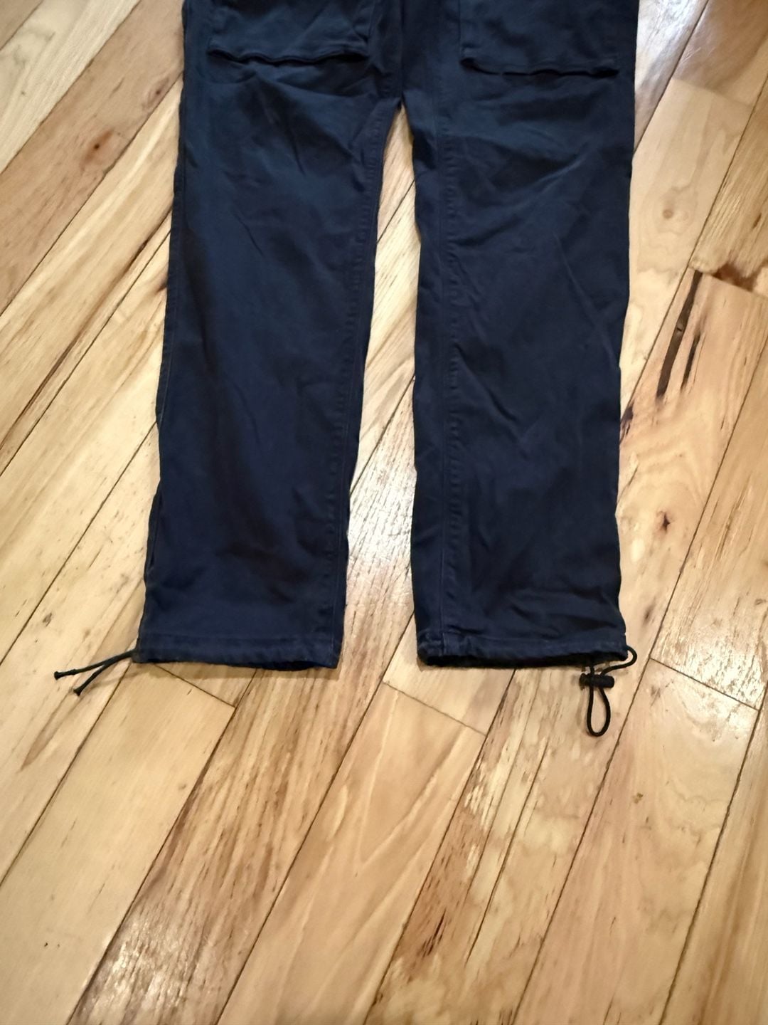 Pacsun Cargo Pants Size Large Black Stretch Slim Utility Drawstring Waist 4