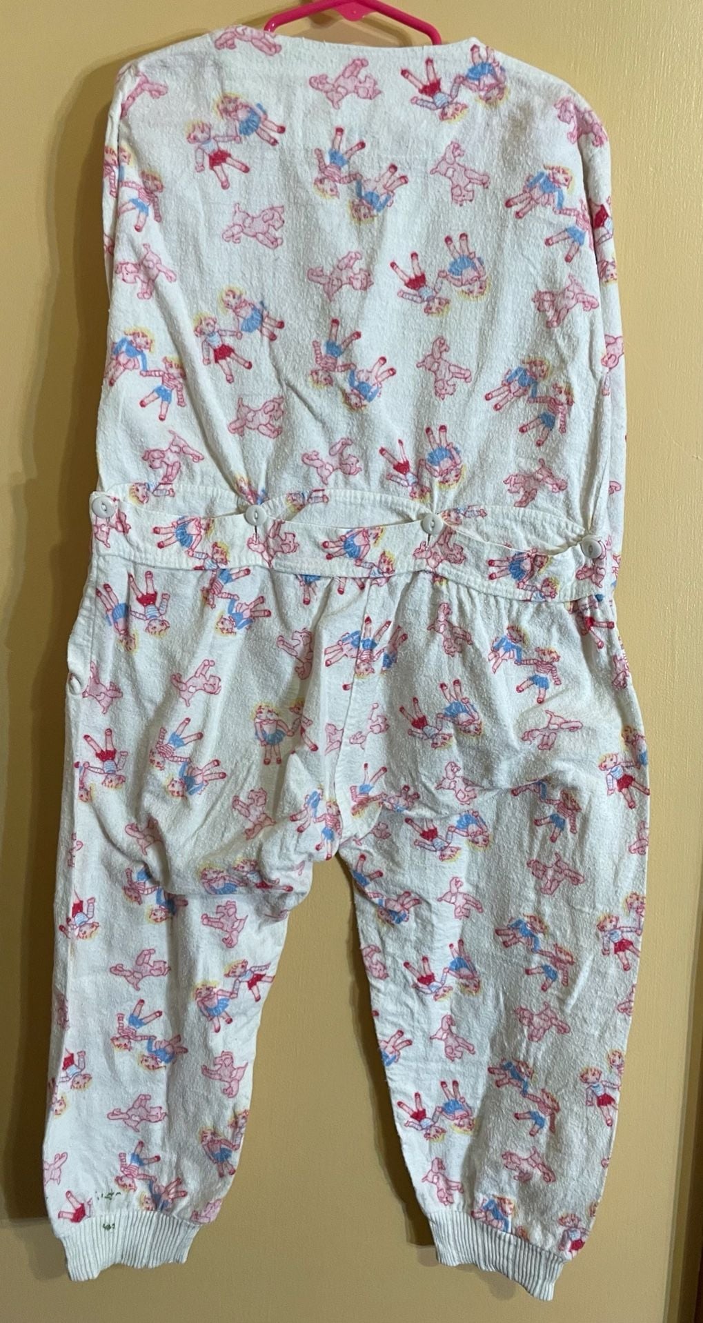 Eureka Flannelette Pajama Jumpsuit Vintage Doll Print Flannel 5