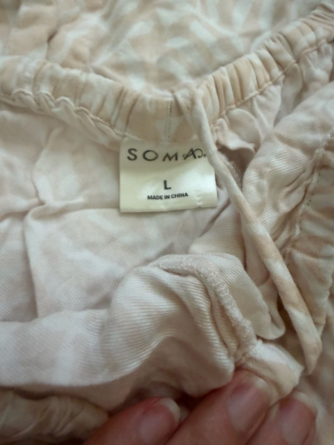 Soma Peach Leaf-Print Pajama Set Size L 3