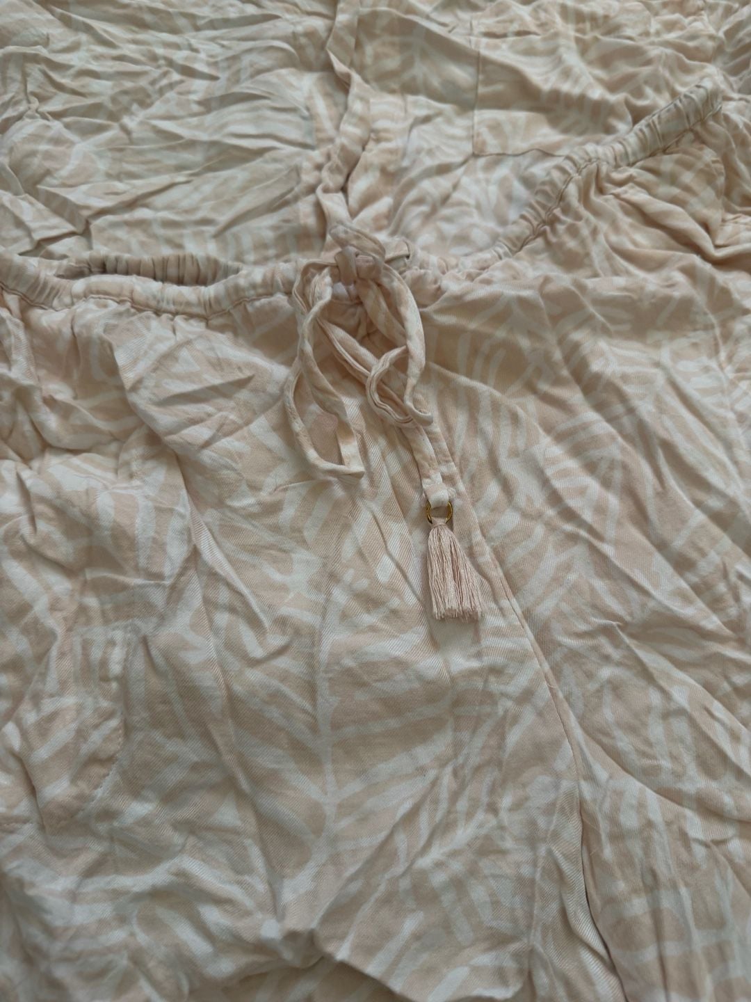 Soma Peach Leaf-Print Pajama Set Size L 4
