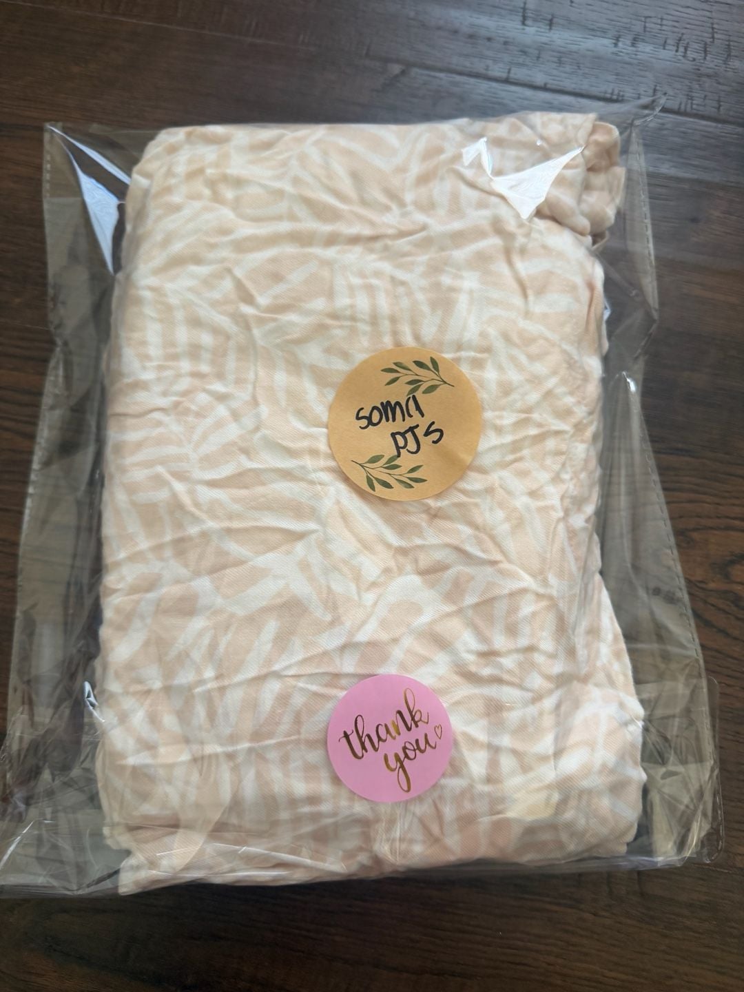 Soma Peach Leaf-Print Pajama Set Size L 5