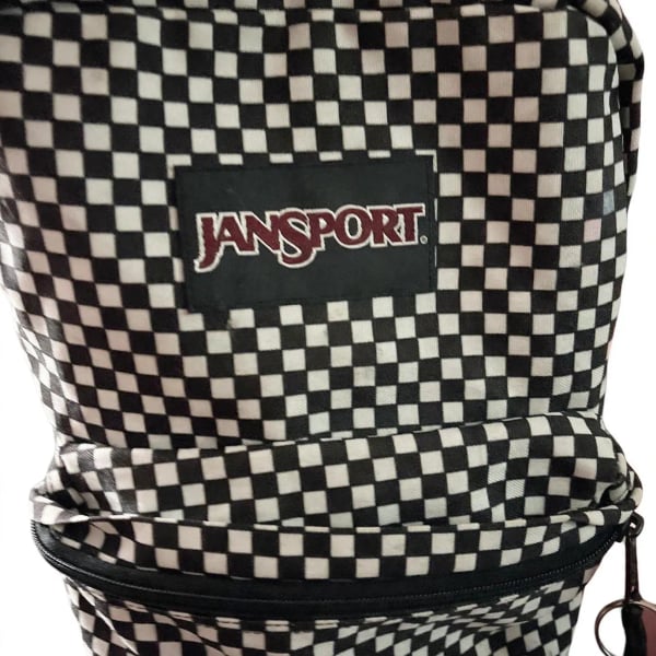 JanSport SuperBreak Backpack Black and White Checkerboard Print