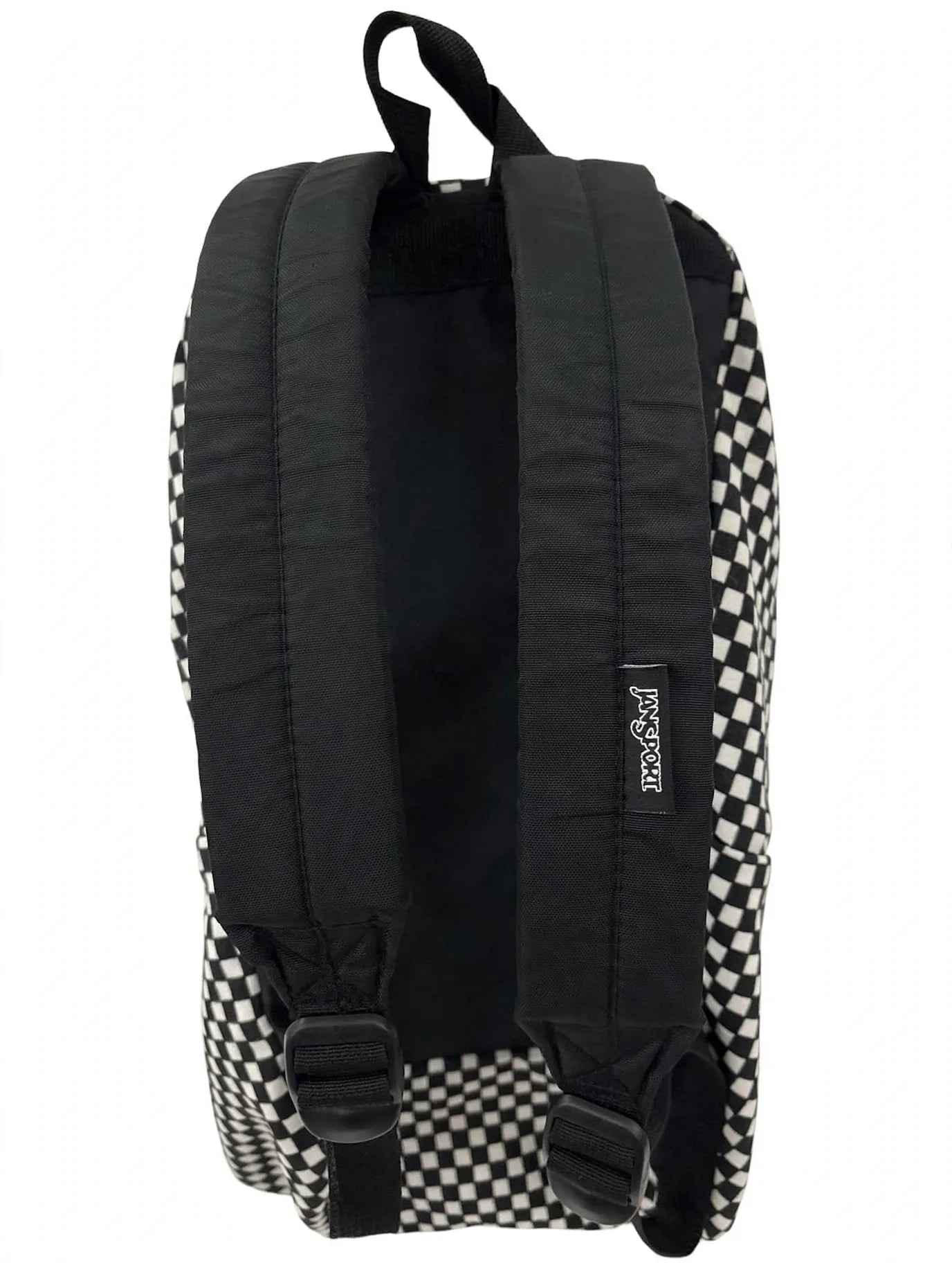 JanSport SuperBreak Backpack Black and White Checkerboard Print 2
