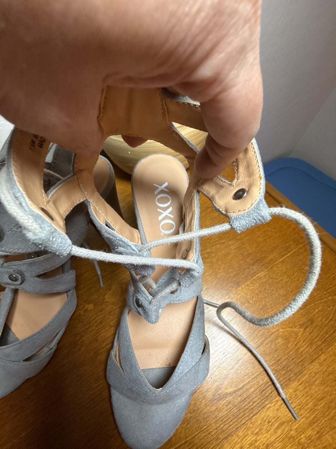 XOXO Caged Heels Suede Dress Sandals 7.5 4