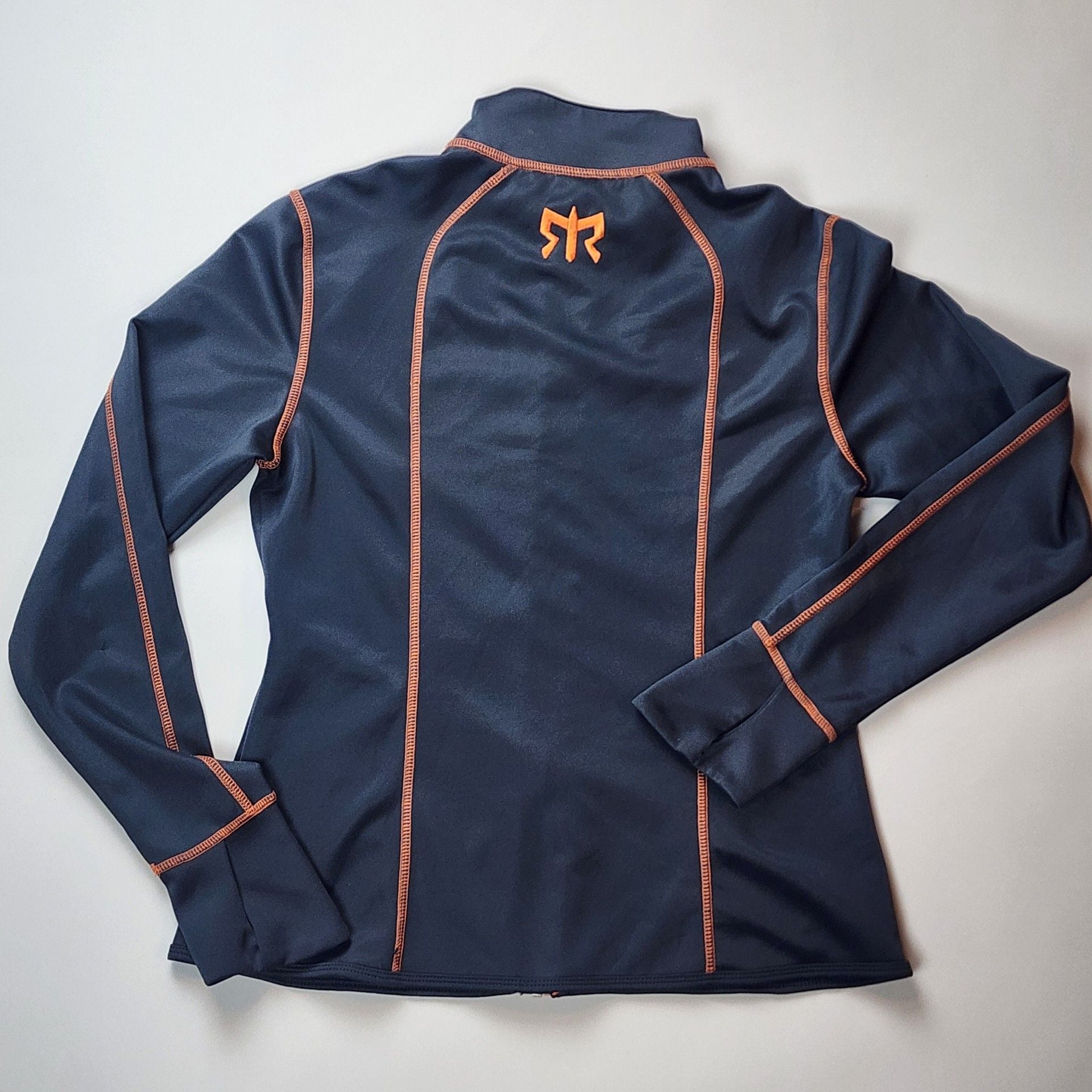 Ragnar Full Zip Jacket Medium Black Orange Contrast Stitching Athletic 3