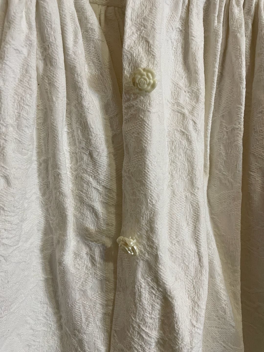 Three Blind Mice Vintage White Textured Dress Lace Collar Cotton 3