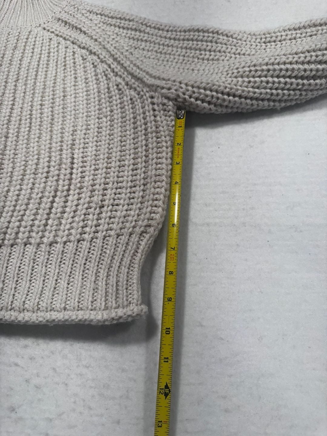 H&M Ribbed Turtleneck Sweater Size Small Light Khaki 5