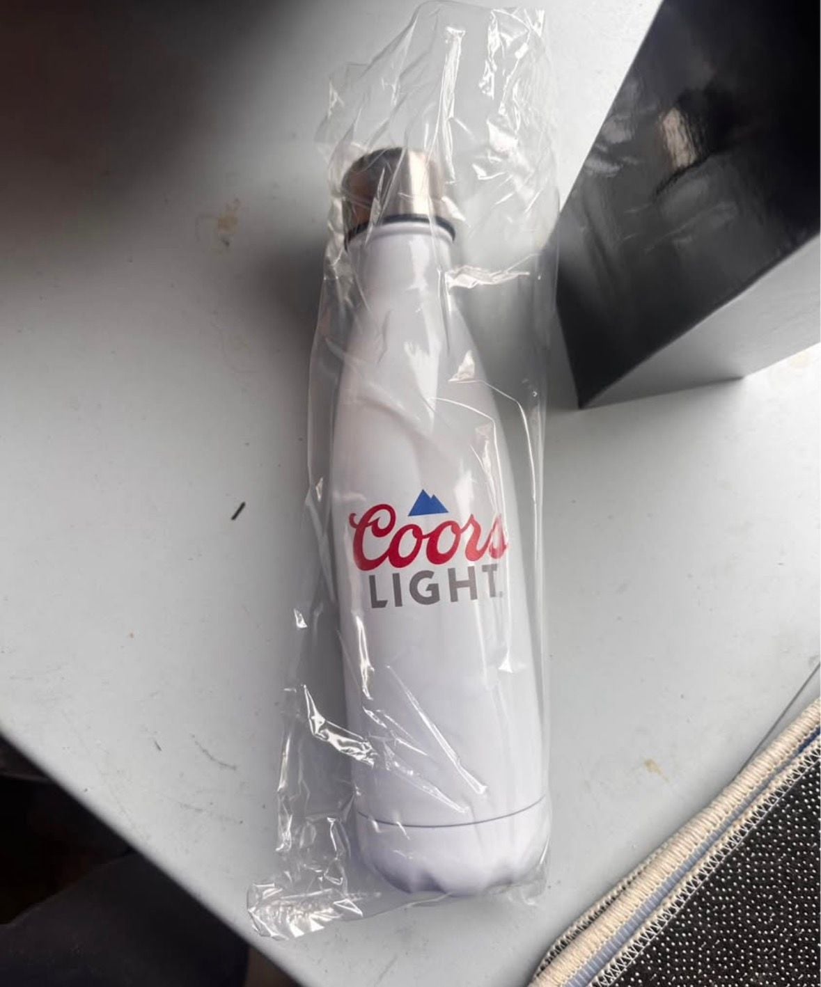 Coors Light Made To Chill Water Bottle White Stainless Steel 1
