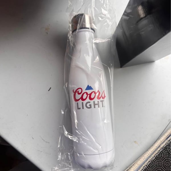 Coors Light Made To Chill Water Bottle White Stainless Steel