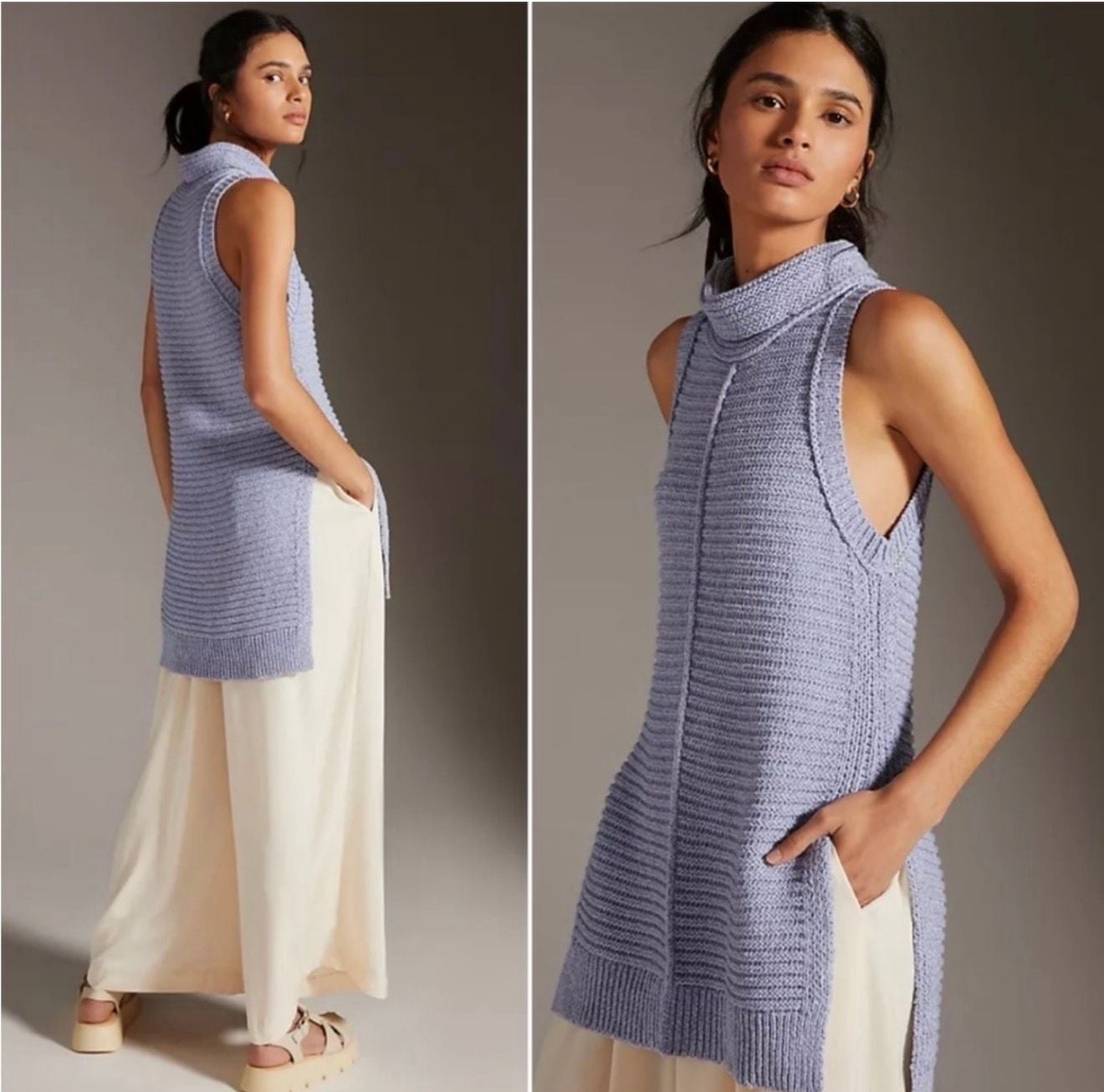 ANTHROPOLOGIE Pilcro Turtleneck Sweater Vest Blue.... 9