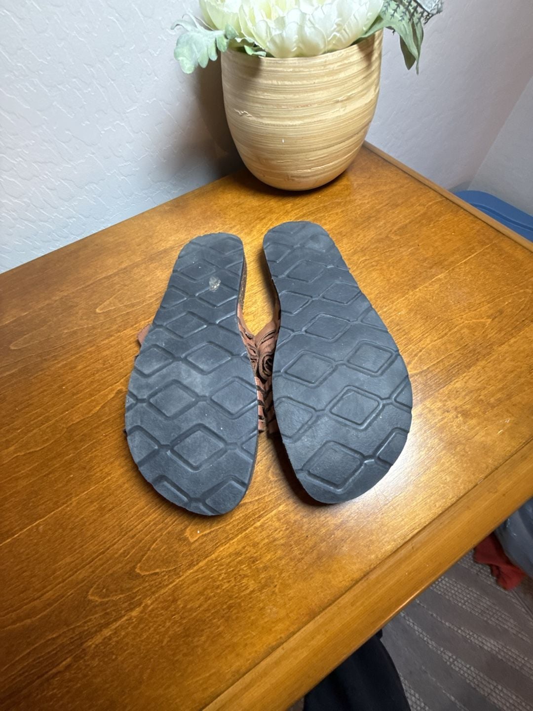 American Eagle Leather Slide Sandals Brown Size 8 6