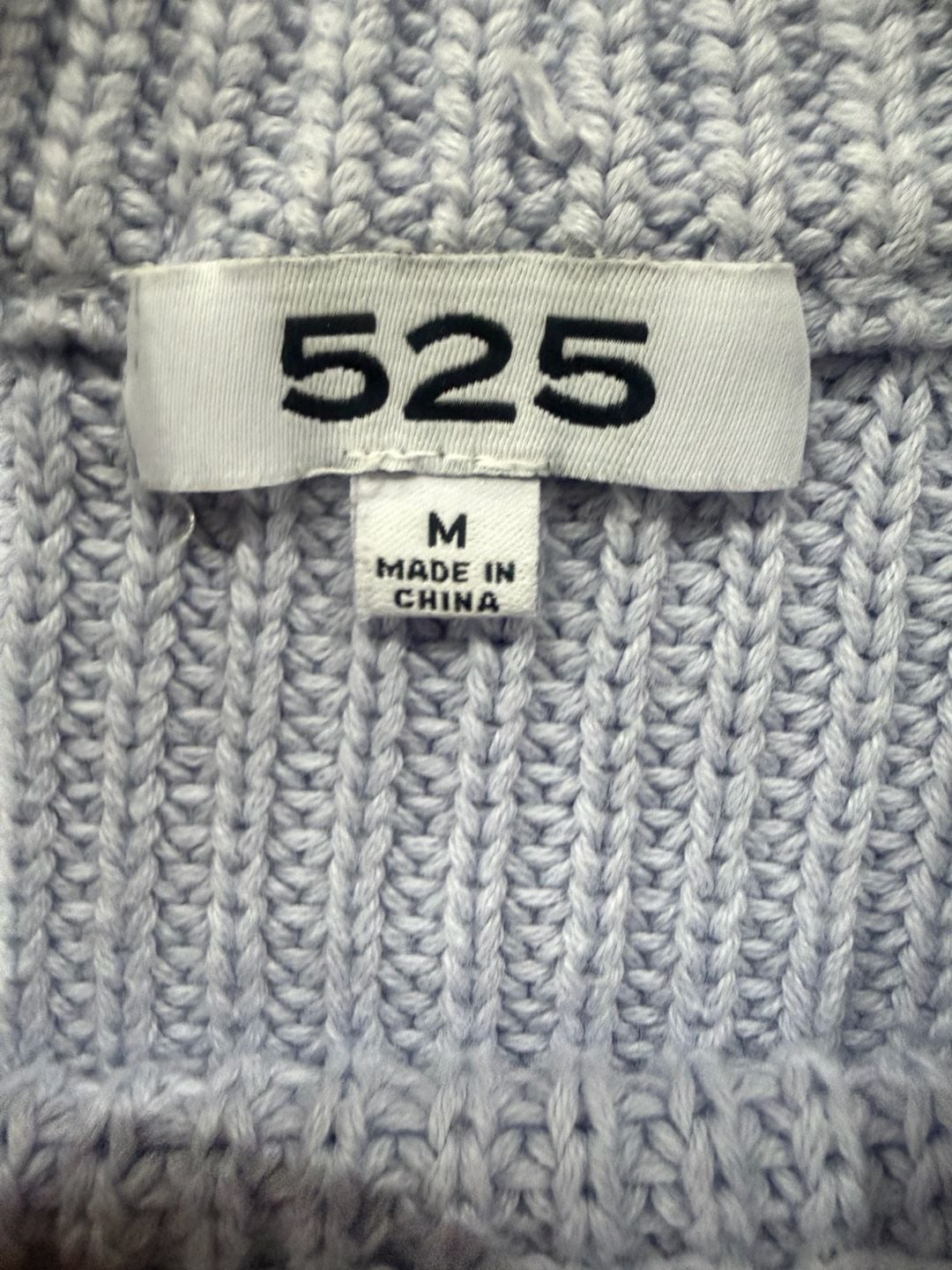 525 America Periwinkle 100% Cotton Chunky Rib Knit Crewneck Sweater Medium 5