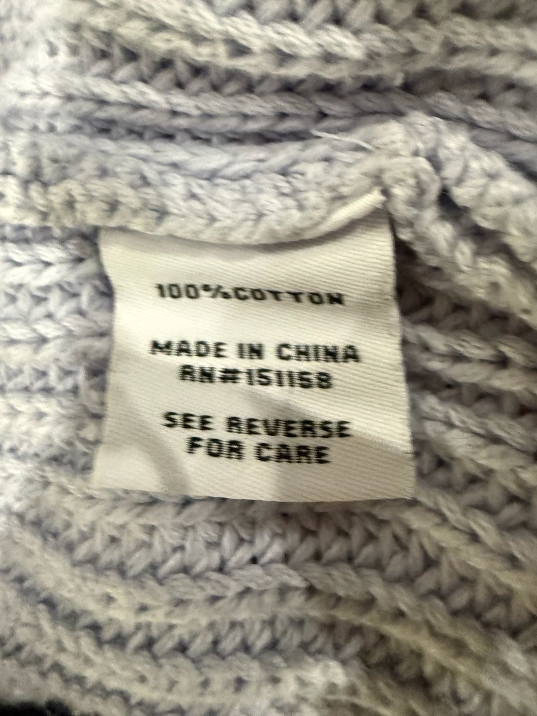 525 America Periwinkle 100% Cotton Chunky Rib Knit Crewneck Sweater Medium 6