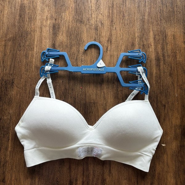 Aeropostale Ribbed Wirefree Bra Size L White