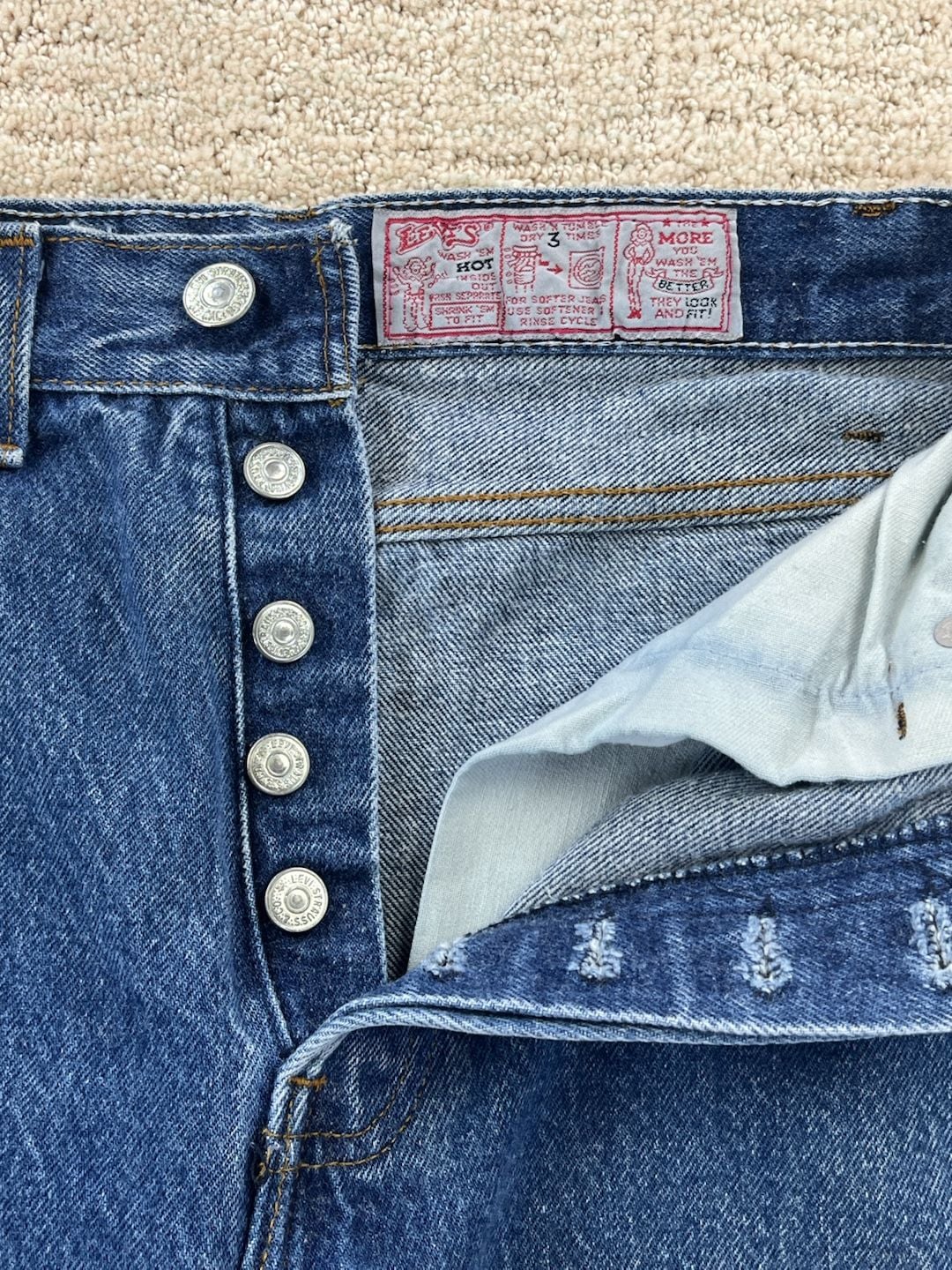 Rare 1977 Levi’s Women’s 501 Jeans Little Man Wide Bolt W26 L31 4