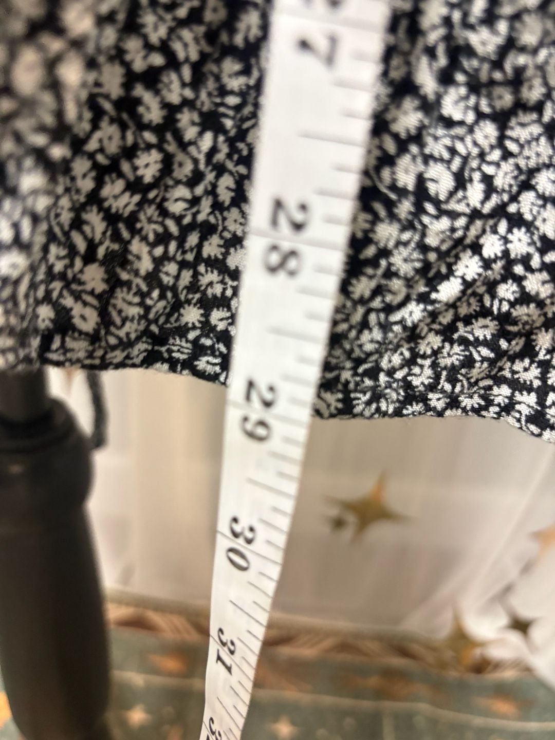 Billabong Black & White Ditsy Floral Wrap Mini Dress S | Ruffle Flutter Sleeve | 6