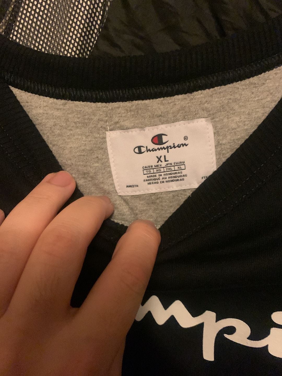 Champion Crewneck Sweatshirt Size XL Black Script Logo Pullover 4