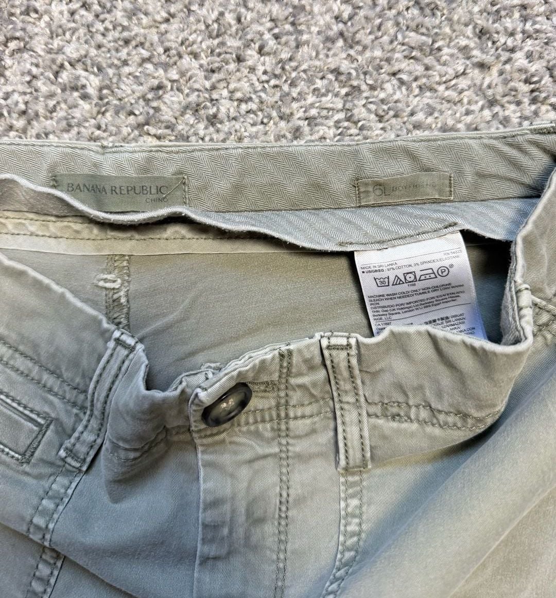 Banana Republic Chino Pants Size 30 Green Utility Casual 3
