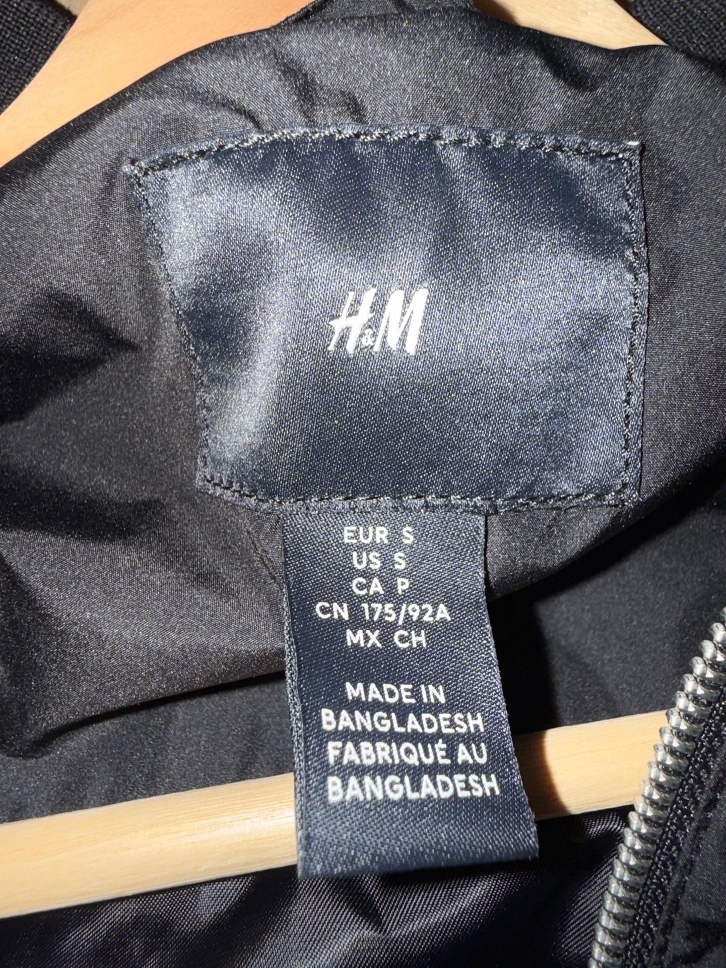 H&M Black Bomber Jacket Size S 6
