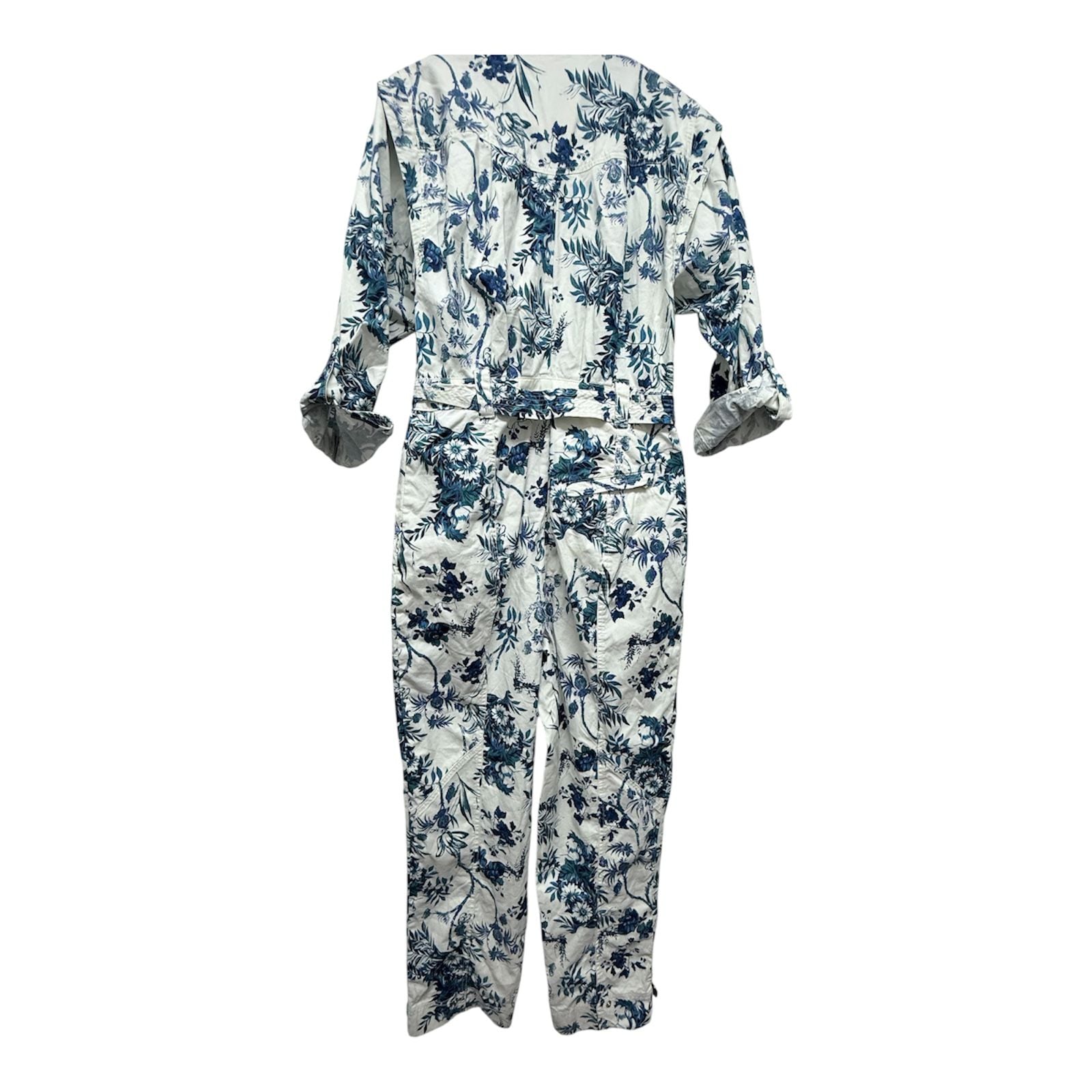 Anthropologie Lucienne Belted Jumpsuit Size 6 Western boho Blue Floral 4