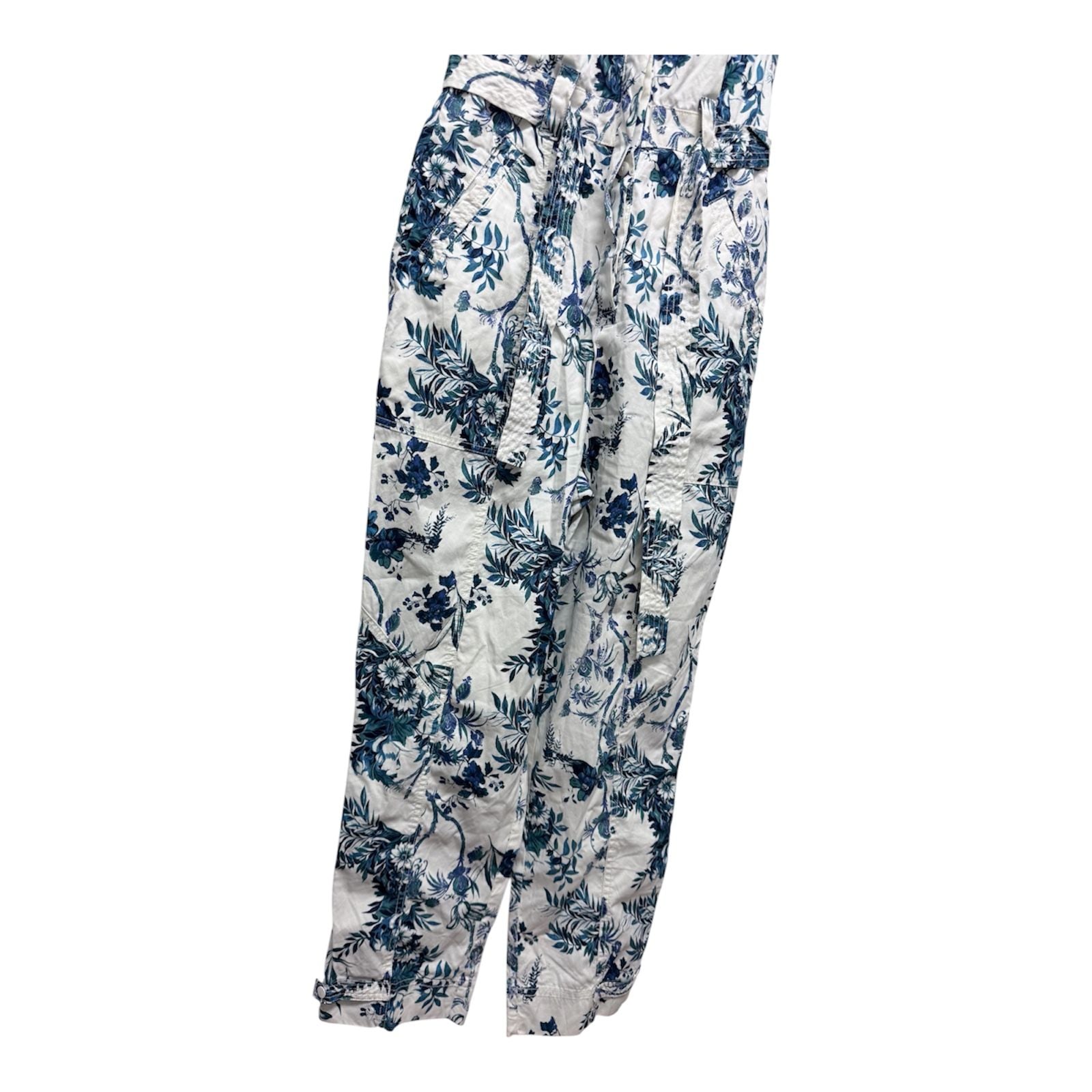 Anthropologie Lucienne Belted Jumpsuit Size 6 Western boho Blue Floral 5