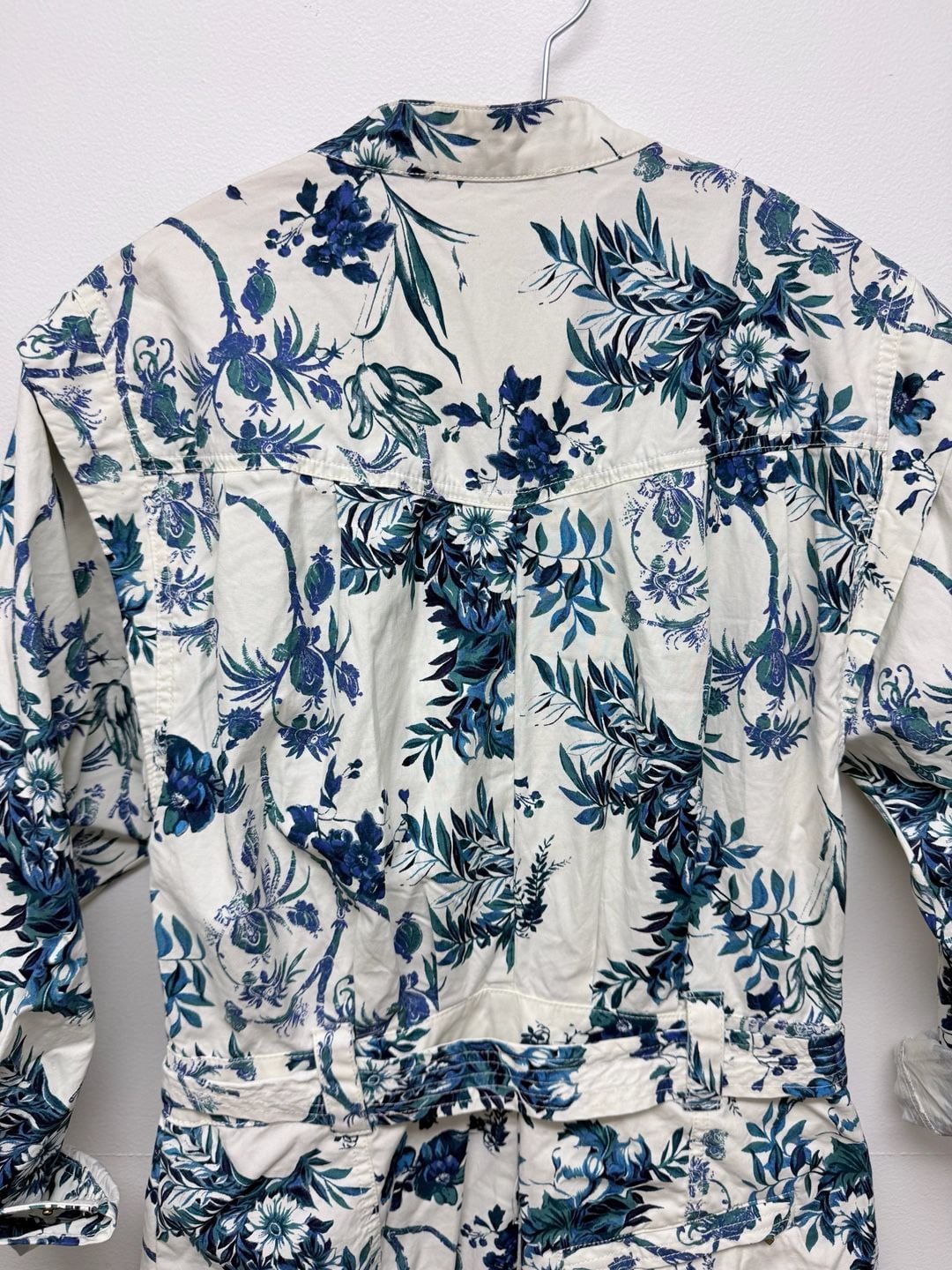 Anthropologie Lucienne Belted Jumpsuit Size 6 Western boho Blue Floral 6
