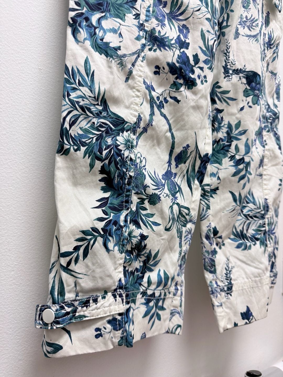 Anthropologie Lucienne Belted Jumpsuit Size 6 Western boho Blue Floral 13