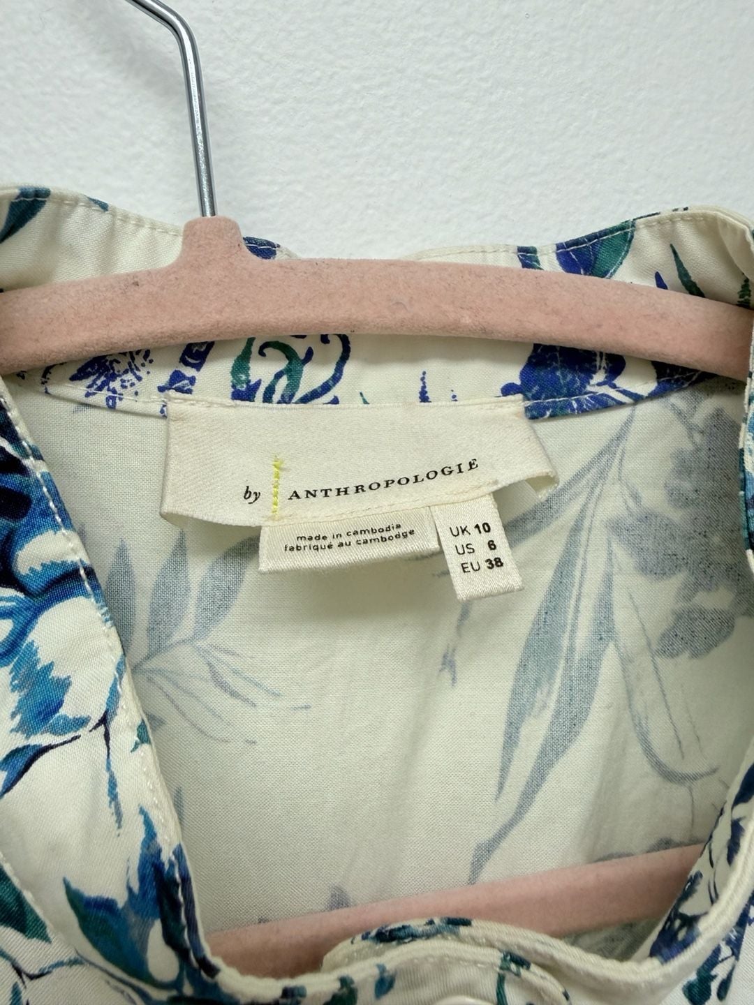 Anthropologie Lucienne Belted Jumpsuit Size 6 Western boho Blue Floral 14