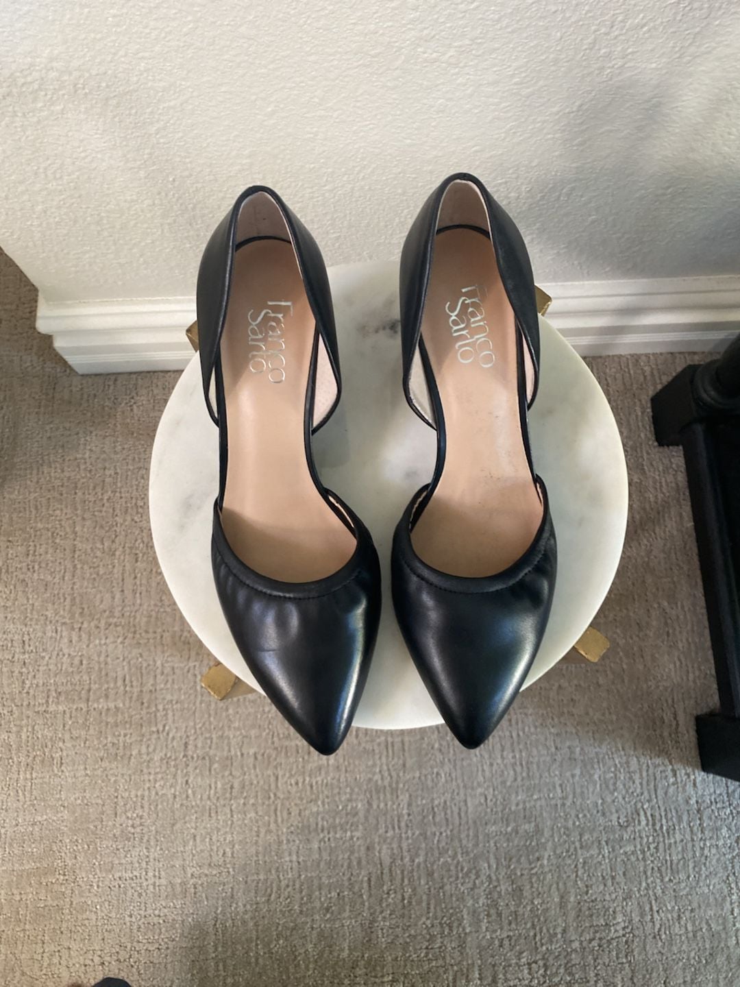 Franco Sarto Fenway Wedge Pump Black Leather D'Orsay size 8 1/2 M 4