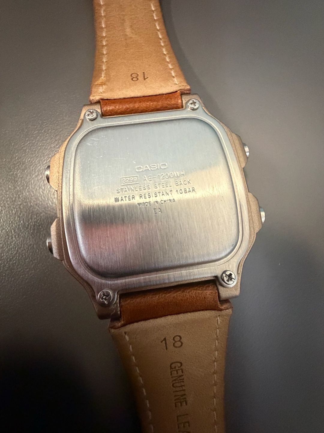Casio AE-1200WH World Time Watch Brown Leather Strap
Half negative face 3
