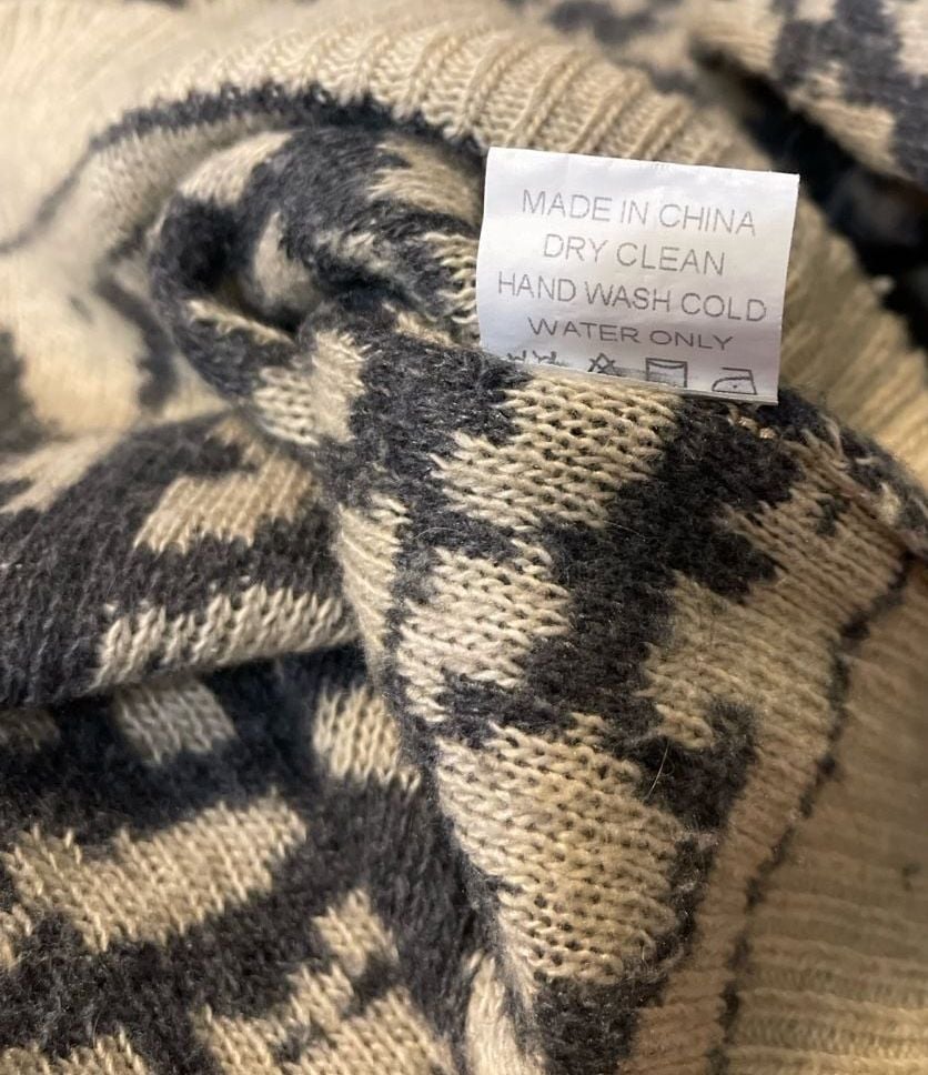 Olivaceous Leopard Print Sweater Size L Angora Blend Knit Animal Knit Pullover 6