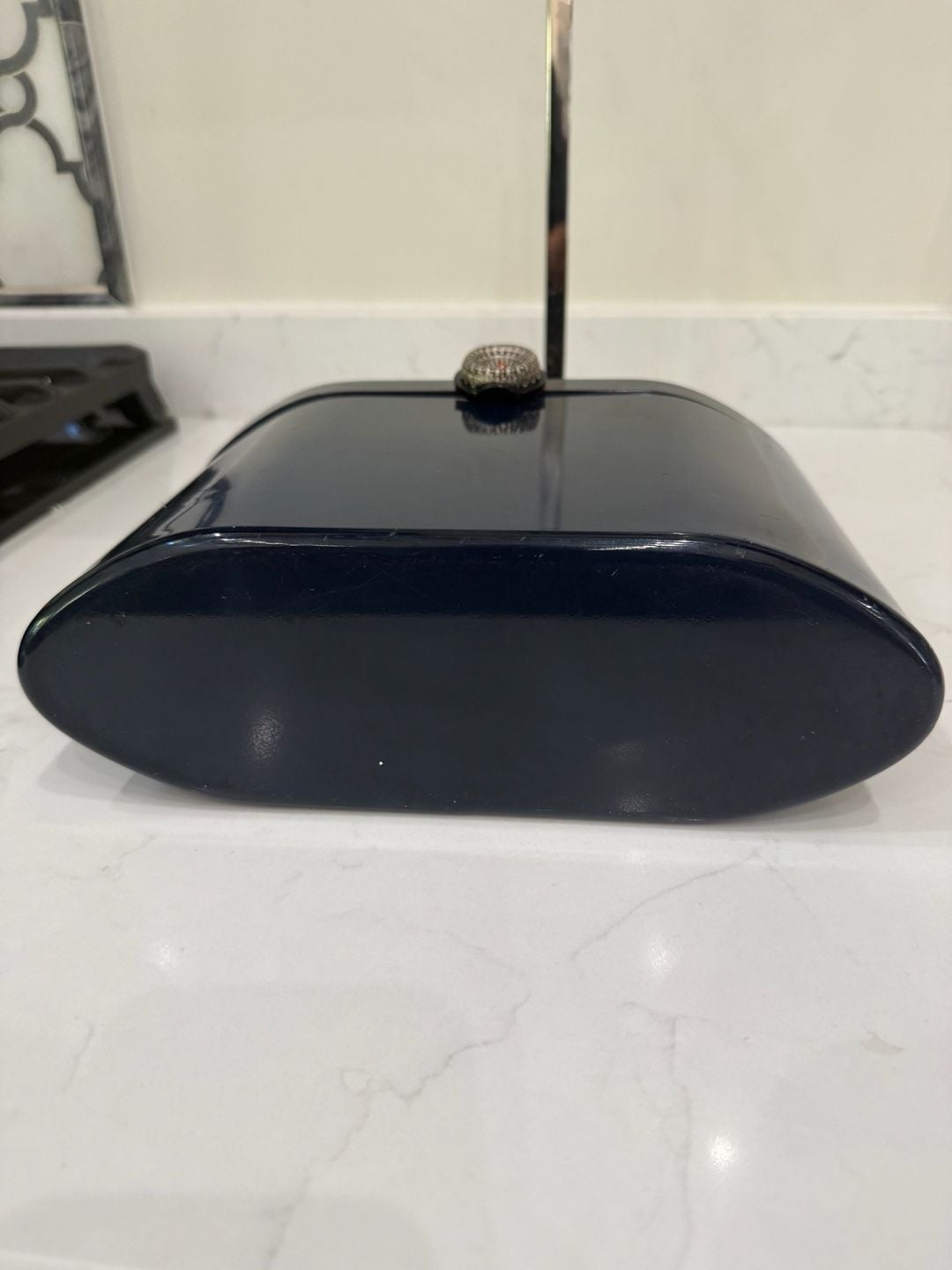 Wilardy Vintage 1950s Navy Blue Lucite Box Purse 13