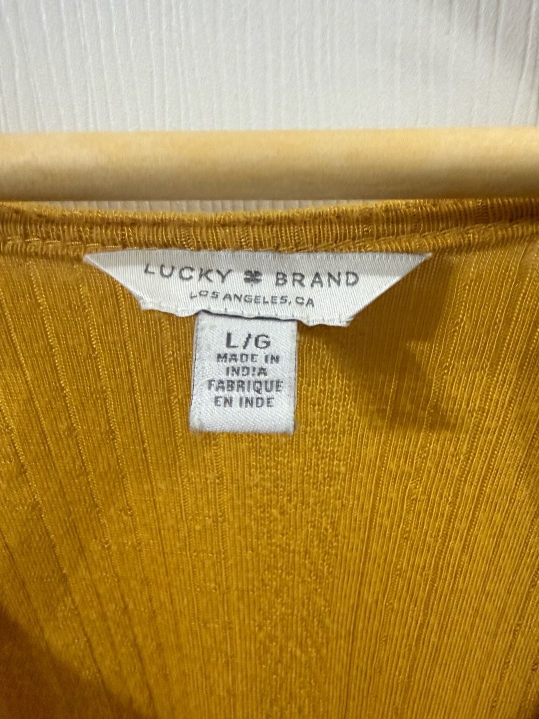 Lucky Brand Marigold Yellow Long Sleeve Tassel Top Size L 4
