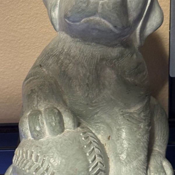Isabel Bloom Concrete Puppy With Baseball Garden Statue