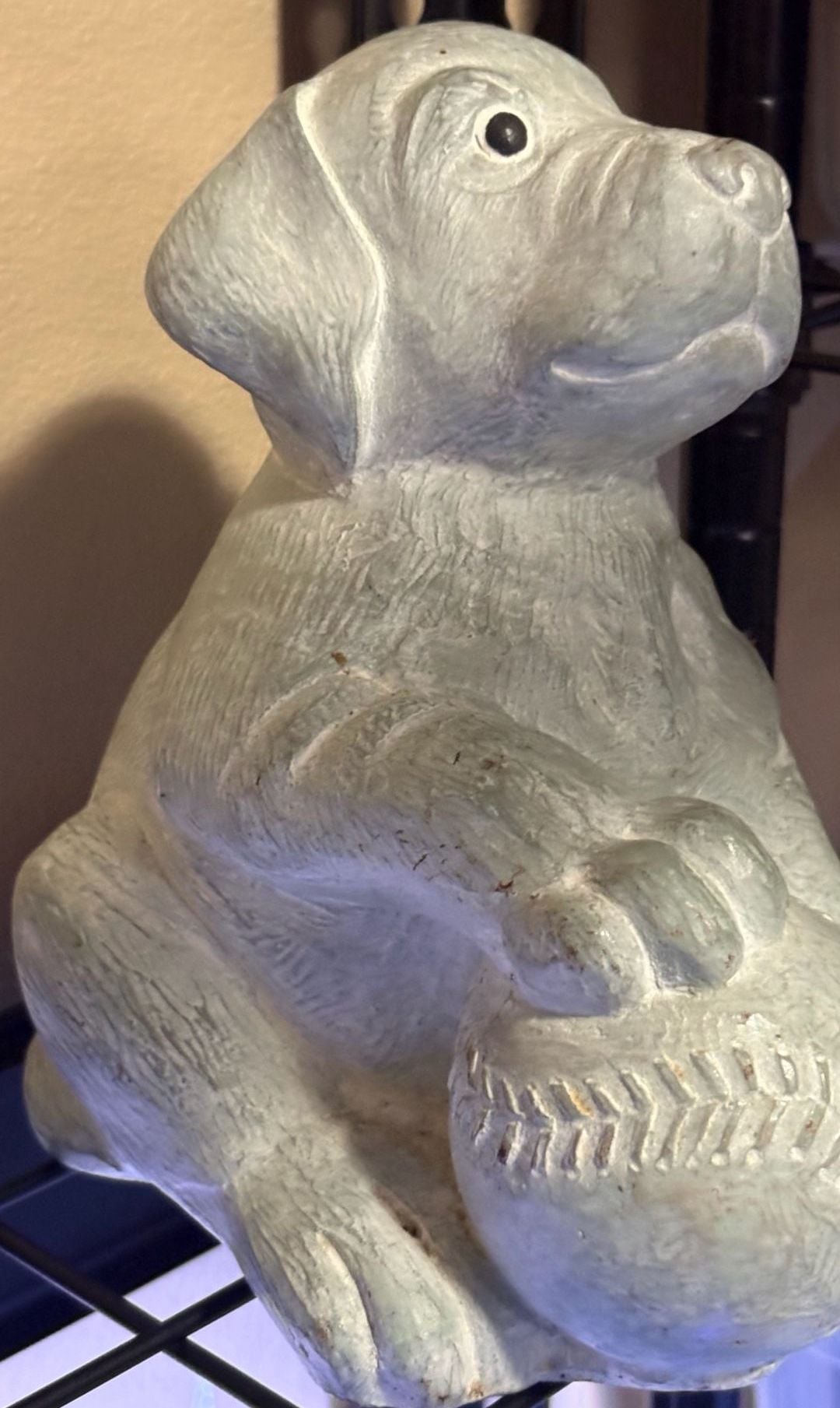 Isabel Bloom Concrete Puppy With Baseball Garden Statue 2